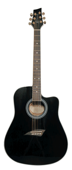 Kona Full Size Cutaway Acoustic BLK w/10 yr warranty