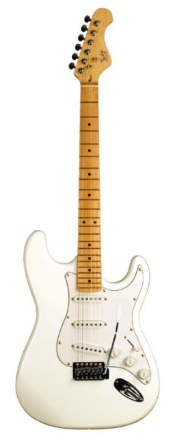 Indy Custom Starting Line Strat Style Guitar (WHITE)