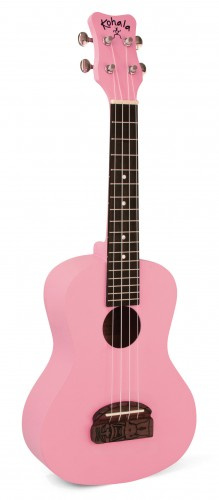 Kohala Tiki Concert Size Pink Ukulele w/built in tuner