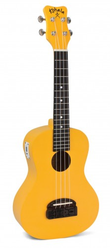 Kohala Tiki Ukulele Concert Size Yellow with Built in Tuner